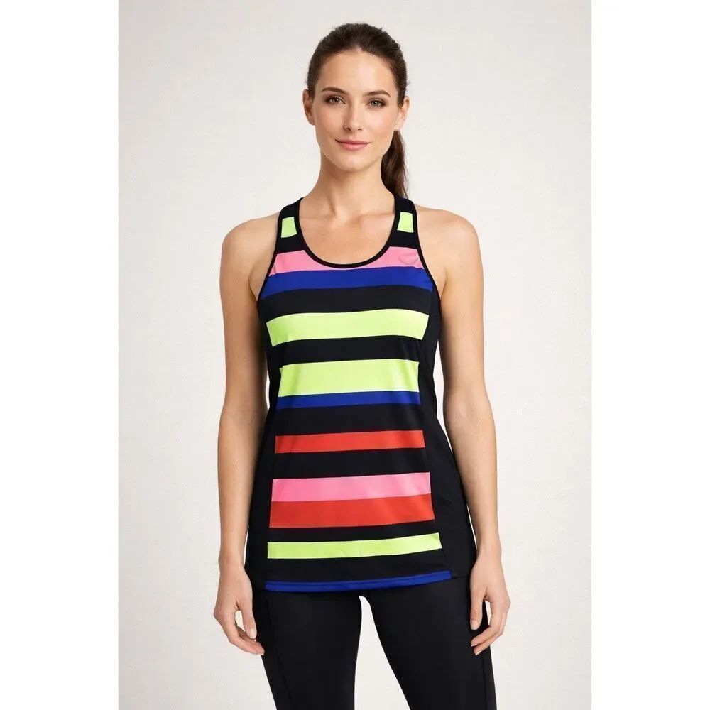 Lauren Ralph Lauren LRL Active Striped Racerback Tank Top L